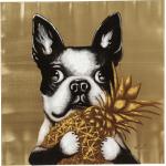 Goldene Acrylbilder mit Tiermotiv aus Massivholz 80x80 
