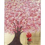 Pinke Acrylbilder aus Massivholz 80x100 