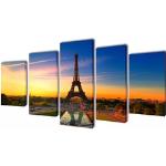 Moderne vidaXL Bildersets mit Eiffelturm-Motiv 100x200 5-teilig 