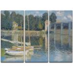 Bunte Bilderdepot24 Claude Monet Rechteckige Mehrteilige Leinwandbilder Querformat 80x120 3-teilig 