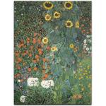 Grüne Bilderdepot24 Gustav Klimt Rechteckige Leinwandbilder mit Blumenmotiv aus MDF Hochformat 30x40 1-teilig 