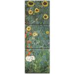 Grüne Bilderdepot24 Gustav Klimt Rechteckige Mehrteilige Leinwandbilder mit Blumenmotiv Hochformat 30x90 3-teilig 