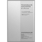 Bilderrahmen f. Maxi Poster - Größe 61 x 91,5 cm, Silber - Top-Qualität Made in Germany