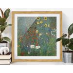 Schwarze Bilder-Welten Gustav Klimt Bilder mit Rahmen mit Blumenmotiv 70x70 