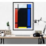 Schwarze Bilder-Welten Mondrian Bilder mit Rahmen matt 30x40 