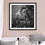 Schwarze Bilder-Welten Bilder mit Rahmen mit New York Motiv matt 20x20 