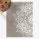 Beige Shabby Chic Allergiker Bilder-Welten Teppiche mit Mandala-Motiv aus Textil Hochformat 