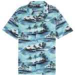 Reduzierte Aquablaue Kurzärmelige Billabong Hawaiihemden aus Viskose für Herren Größe XXL 