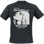 Schwarze Billie Eilish Rundhals-Ausschnitt T-Shirts für Herren Größe XXL für Festivals 