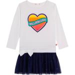 Reduzierte Weiße Unifarbene Billieblush Rundhals-Ausschnitt Kindertüllkleider mit Glitzer aus Baumwolle für Mädchen Größe 128 