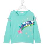 Hellblaue Sterne Langärmelige Billieblush Pailletten Shirts für Kinder mit Pailletten für Mädchen 