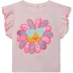 Rosa Pailletten Shirts für Kinder mit Pailletten aus Baumwolle Größe 116 