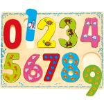 Bino & Mertens 88109 Bino Puzzle Zahlen, Holzspielzeug, Spielzeug für Kinder ab 3 Jahre, Kinderspielzeug (Motorikspielzeug mit 10 Teilen, bunte Zahlen von 0-9, Spielzeug für Vorschulkinder), Mehrfarbig