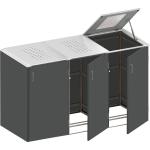 Graue TraumGarten Binto 3er-Mülltonnenboxen aus Edelstahl 