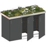 Graue TraumGarten Binto 3er-Mülltonnenboxen bepflanzbar 