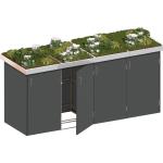 4er-Mülltonnenboxen aus Edelstahl bepflanzbar 