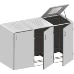 TraumGarten Binto 3er-Mülltonnenboxen aus Edelstahl mit Deckel 
