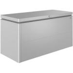 Silberne BioHort LoungeBox Auflagenboxen & Gartenboxen verzinkt aus Metall mit Deckel 