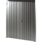 Graue BioHort WoodStock Gartenhaus-Türen verzinkt aus Stahl 