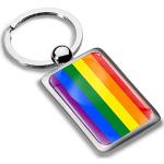 Silberne LGBT Schlüsselanhänger & Taschenanhänger glänzend aus Edelstahl für Damen zum Vatertag 