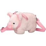 Rosa Elegante Damenschultertaschen & Damenshoulderbags mit Schweinemotiv mit Reißverschluss 