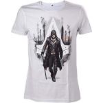 Weiße Langärmelige Bioworld Assassin's Creed Jacob Frye Bio T-Shirts für Herren 