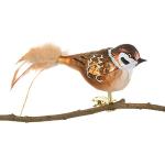 Reduzierte Braune Birds of Glass Weihnachtsanhänger mit Tiermotiv aus Glas mundgeblasen 