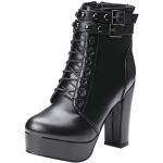 Schwarze High Heel Stiefeletten & High Heel Boots mit Reißverschluss für Damen Größe 42 für den für den Winter 