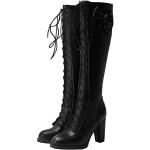 Schwarze High Heel Stiefeletten & High Heel Boots mit Schnürsenkel für Damen Größe 44 