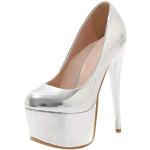 Silberne High Heels & Stiletto-Pumps ohne Verschluss für Damen Größe 43 