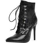 Schwarze High Heel Stiefeletten & High Heel Boots für Damen Größe 38 mit Absatzhöhe über 9cm 