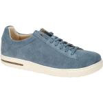 Hellblaue Birkenstock Bend Nachhaltige Low Sneaker mit Schnürsenkel in Normalweite aus Veloursleder mit herausnehmbarem Fußbett für Herren Größe 45 