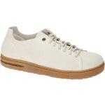 Weiße Birkenstock Bend Runde Nachhaltige Low Sneaker in Normalweite aus Nubukleder mit herausnehmbarem Fußbett für Damen Größe 42 