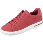 Rote Birkenstock Bend Nachhaltige Low Sneaker mit Schnürsenkel in Schmalweite aus Leder für Damen Größe 38 