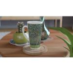 Schokoladenbraune Jugendstil Gustav Klimt Teetassen glänzend aus Keramik mikrowellengeeignet 