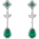 Smaragdgrüne Diamant Ohrringe mit Smaragd für Damen 