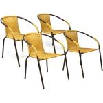 Braune Mediterrane VCM Polyrattan Gartenstühle lackiert aus Polyrattan stapelbar Breite 50-100cm, Höhe 50-100cm, Tiefe 50-100cm 