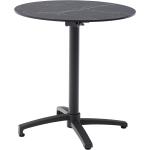 Schwarze Runde Runde Tische 60 cm aus Aluminium klappbar Höhe 50-100cm 