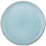Hellblaue Bitz Runde Teller 21 cm glänzend aus Steingut 