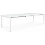 Ausziehbarer Tisch Konnor aus lackiertem Aluminium für Garten und Veranda 160/240 cm -Weiss