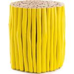 Gelbe Runde Beistelltische Rund 38 cm lackiert aus Massivholz 