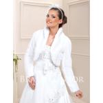 Offwhitefarbene Brautjacken & Brautboleros aus Fell für Damen Größe L für die Braut für den für den Winter 