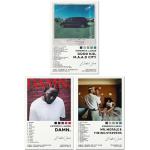 Bkioqoh Ein Set mit 3 Leinwand-Postern, Kendrick Lamar Poster Good Kid Maad City Poster, Album Ästhetik, 3-teiliges Set, 40,6 x 61 cm, Leinwanddrucke, ungerahmt, 3er-Set
