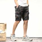 Khakifarbene Casual Cargo-Shorts aus Polyester für Herren für den für den Sommer 
