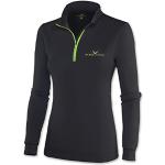 Black Crevice Damen Skirolli Zipper Shirt, schwarz/grün, 44