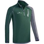 Black Crevice Herren Microfleece Zipper Shirt Second Layer, Forest Green/Grey, S