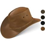 Braune Cowboyhüte aus Leder für Herren Größe XXL 