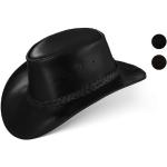 Schwarze Cowboyhüte aus Leder für Herren Größe XXL 