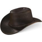 Braune Cowboyhüte aus Leder für Herren Größe L 