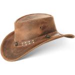 Braune Cowboyhüte aus Büffelleder für Herren Größe XXL 